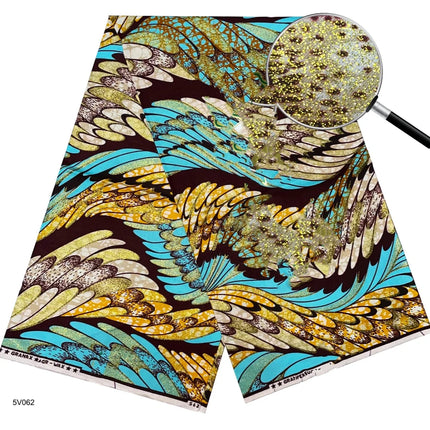 2026 New Style Nigeria Golden- Wax Print Fabric - High Quality African Wax Print Fabric for Patchwork, Clothing & DIY" T1