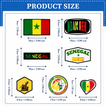 Senegal patches 7 pieces pack
