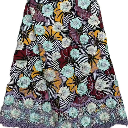 Latest Super Wax Original From Holland High Quality Ankara Embroidery Guipure Wax Fabric 2025 African Wax Fabric Cotton By Yard
