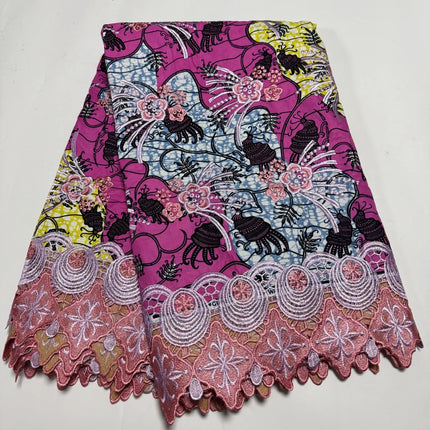 2025 Nigerian Shiny Lace Wax Print African Fabrics High Quality for Patchwork New Style Fabric for Clothing Home Decor TS11