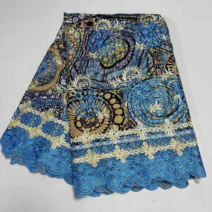 2025 Nigerian Shiny Lace Wax Print African Fabrics High Quality for Patchwork New Style Fabric for Clothing Home Decor TS11