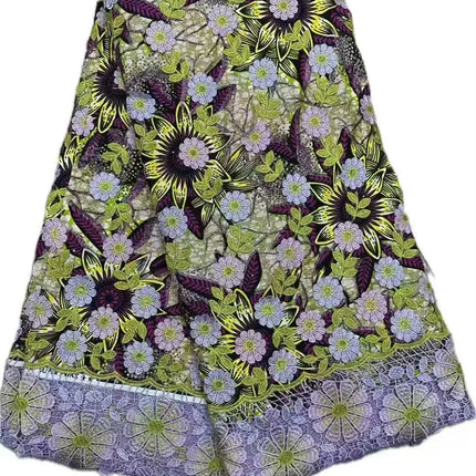 Latest Super Wax Original From Holland High Quality Ankara Embroidery Guipure Wax Fabric 2025 African Wax Fabric Cotton By Yard