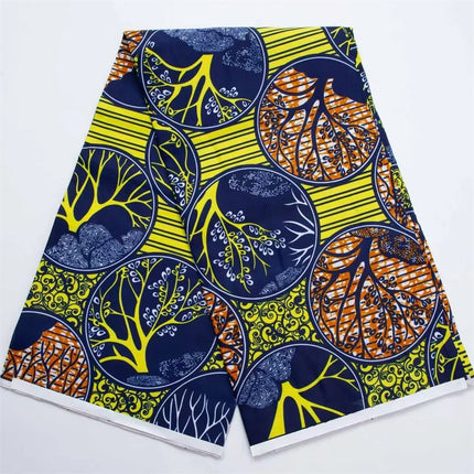 African Nigeria Real Wax Fabric Cotton Material Ankara Green Prints Batik High Quality Fabric For Party Dresses Sewing 6 Yards