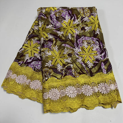 2025 Nigerian Shiny Lace Wax Print African Fabrics High Quality for Patchwork New Style Fabric for Clothing Home Decor TS11