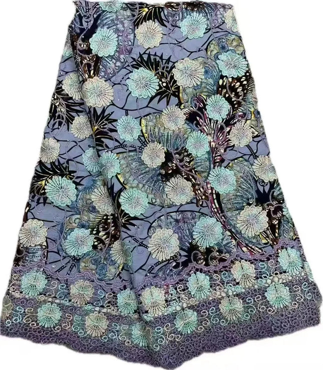 Latest Super Wax Original From Holland High Quality Ankara Embroidery Guipure Wax Fabric 2025 African Wax Fabric Cotton By Yard