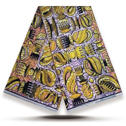 2026 New Style Nigeria Wax Print Golden - High Quality African Wax Print Fabric for Patchwork, Clothing & DIY" Y4