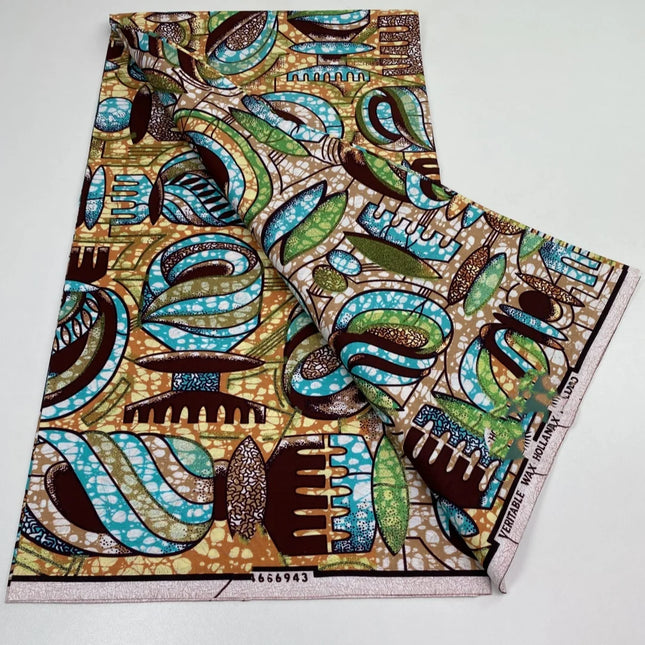 2026 New Style Nigeria Golden- Wax Print Fabric - High Quality African Wax Print Fabric for Patchwork, Clothing & DIY" 3C4