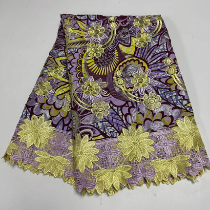 2025 Nigerian Shiny Lace Wax Print African Fabrics High Quality for Patchwork New Style Fabric for Clothing Home Decor TS11