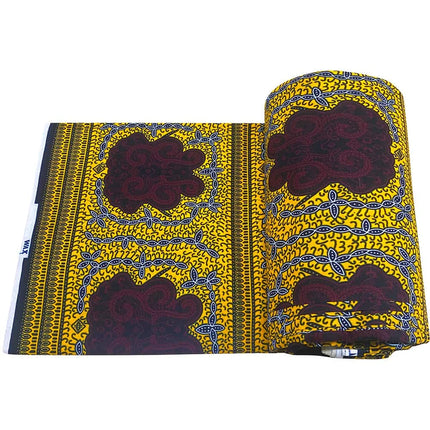 Elegant Fabric for Ethnic Garments 100% Cotton with African Print Wax and Wax-Resist Dyeing