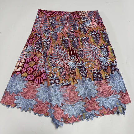 2025 Nigerian Shiny Lace Wax Print African Fabrics High Quality for Patchwork New Style Fabric for Clothing Home Decor TS11