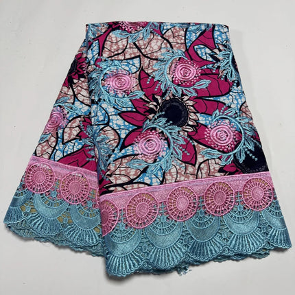 2025 Nigerian Shiny Lace Wax Print African Fabrics High Quality for Patchwork New Style Fabric for Clothing Home Decor TS11