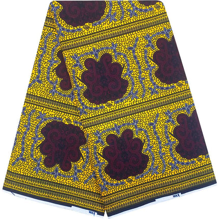 Elegant Fabric for Ethnic Garments 100% Cotton with African Print Wax and Wax-Resist Dyeing