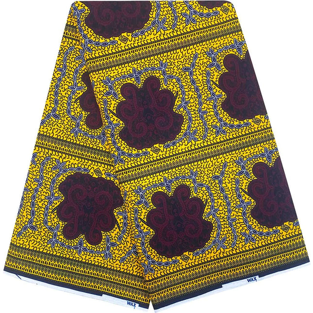 Elegant Fabric for Ethnic Garments 100% Cotton with African Print Wax and Wax-Resist Dyeing