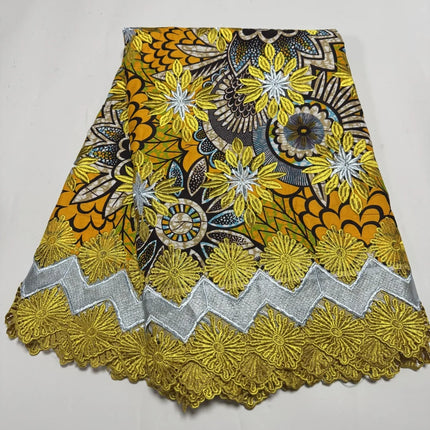 2025 Nigerian Shiny Lace Wax Print African Fabrics High Quality for Patchwork New Style Fabric for Clothing Home Decor TS11