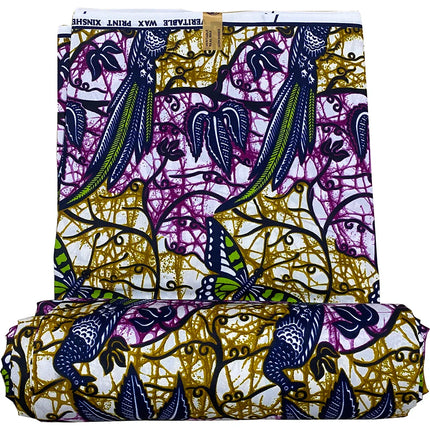 Sophisticated African Traditional Craft Fabric with Hollandais Wax Fabric for Wallpaper and Unique Geometric Patterns