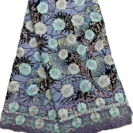 Latest Super Wax Original From Holland High Quality Ankara Embroidery Guipure Wax Fabric 2025 African Wax Fabric Cotton By Yard