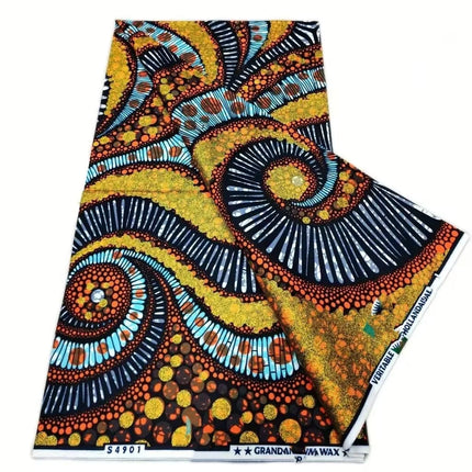 2026 New Style Nigeria Golden- Wax Print Fabric - High Quality African Wax Print Fabric for Patchwork, Clothing & DIY" HS3