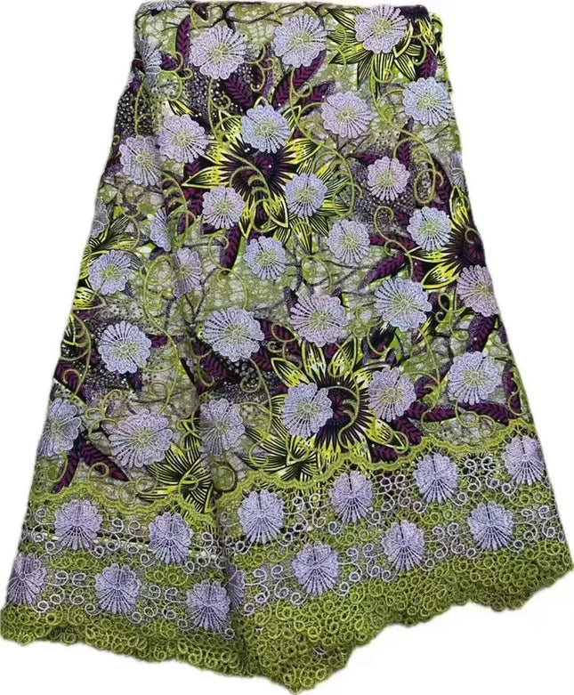 Latest Super Wax Original From Holland High Quality Ankara Embroidery Guipure Wax Fabric 2025 African Wax Fabric Cotton By Yard