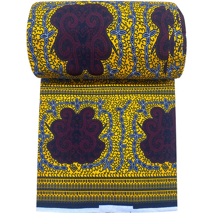 Elegant Fabric for Ethnic Garments 100% Cotton with African Print Wax and Wax-Resist Dyeing