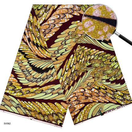 2026 New Style Nigeria Golden- Wax Print Fabric - High Quality African Wax Print Fabric for Patchwork, Clothing & DIY" T1